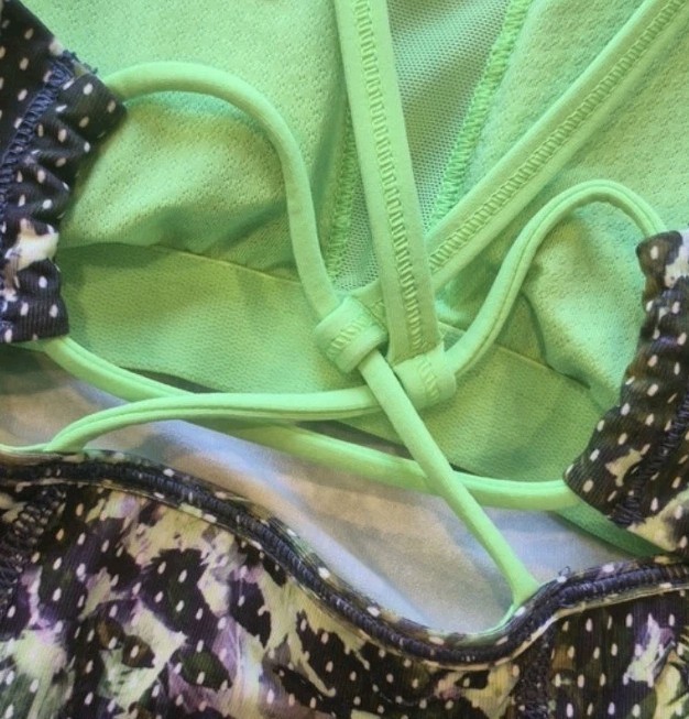 Lululemon Dancing Warrior Floral Multi/Pistachio Strappy Sports Bra Tank, XXS