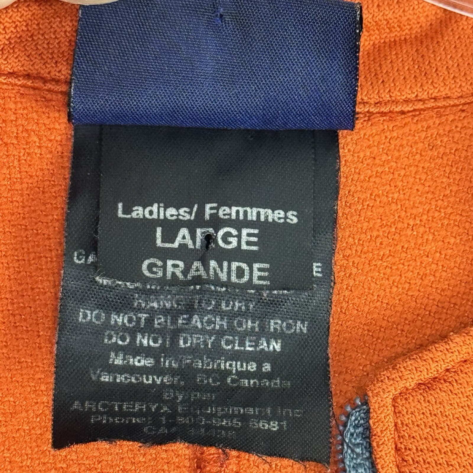 Arc’teryx 1/2 Zip Pullover Womens Large Orange Lightweight Hiking VTG Outdoors