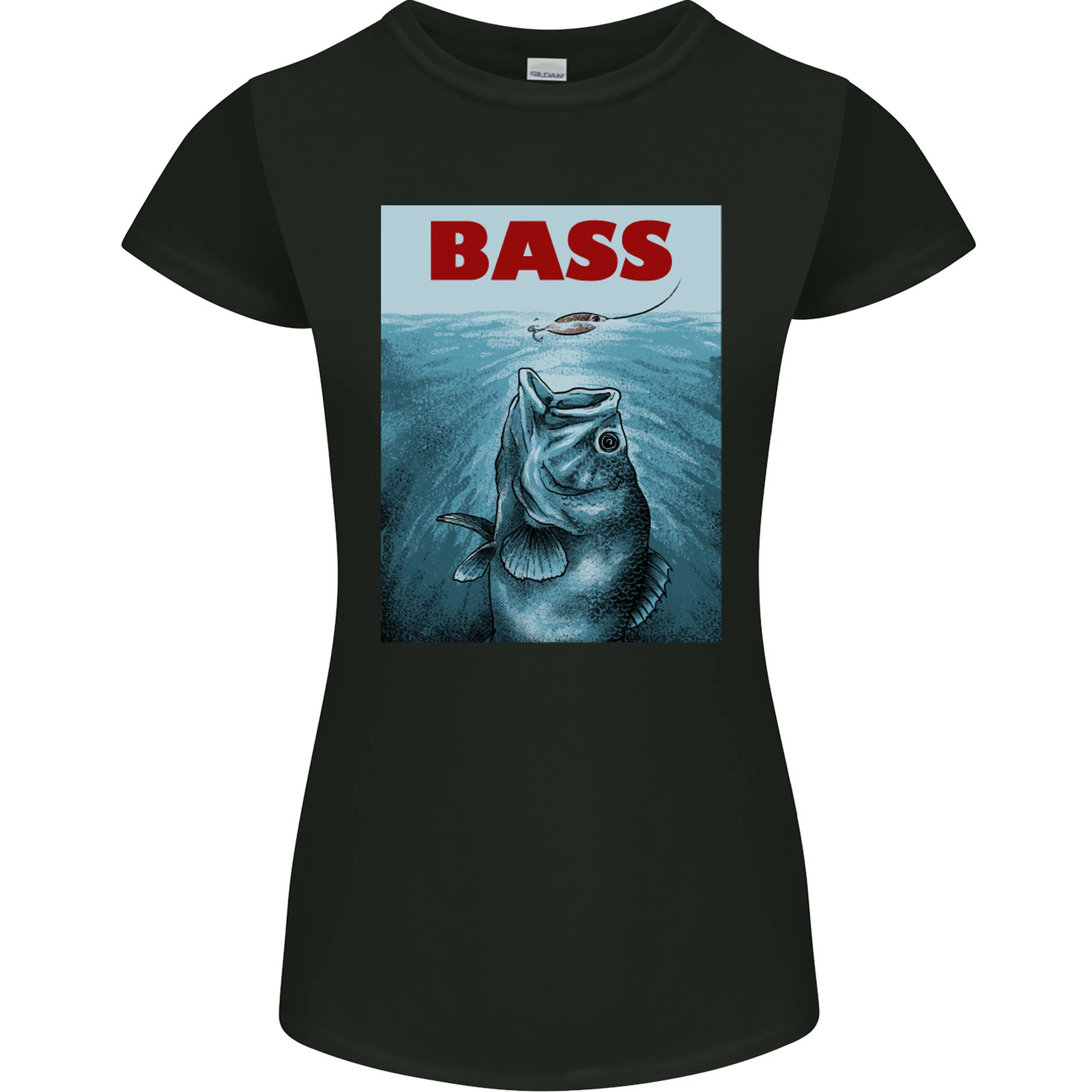 Bass Fishing Parody Funny Fisherman Womens Petite Cut T-Shirt