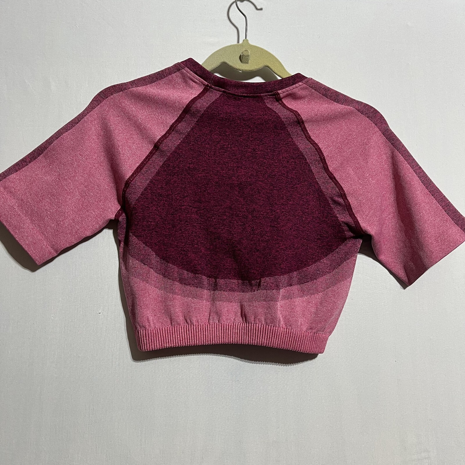 Fabletics Helena Seamless Crop Top Women Medium Pink Heather Nylon 4-Way Stretch
