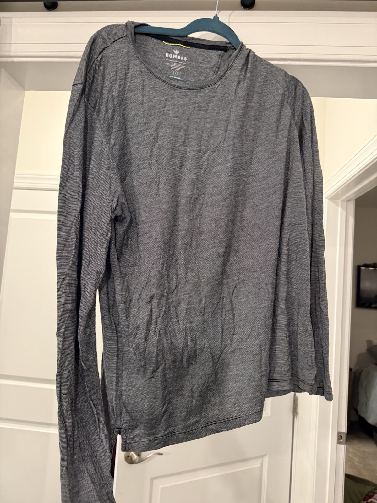 Bombas Shirt Womens L Gray Long Sleeve Merino Wool Base Layer Top