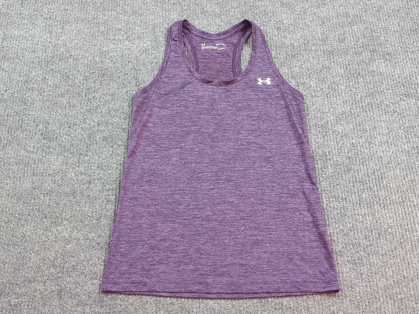 Under Armour Shirt Womens Small Purple Tank Top Gym Run Performance Loose Fit