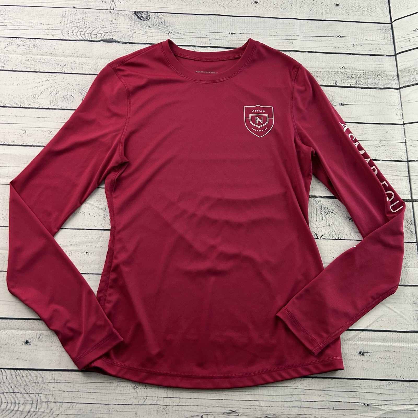 Asmar Equestrian Long Sleeve Recycled Polyester Horse Top Women’s Small Pink