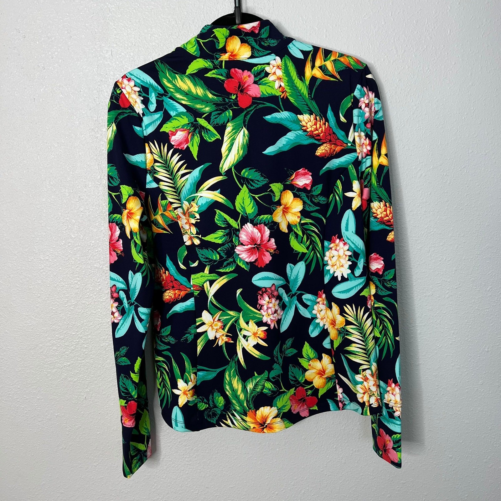 New Tommy Bahama Golf Pullover Top Multi-Colored Floral 1/4 Zip Long Sleeve Sz S