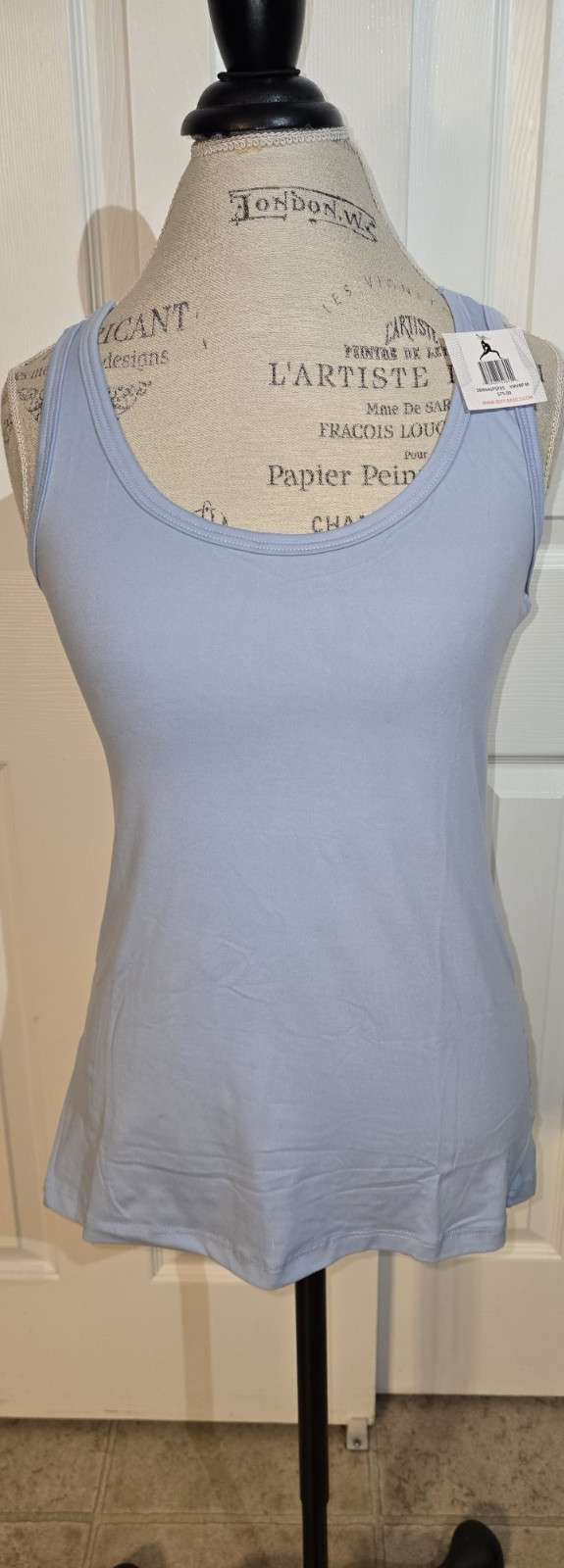 Sexy Basics Light Blue Racerback Tank Top Women’s M Stretch Scoop Neck