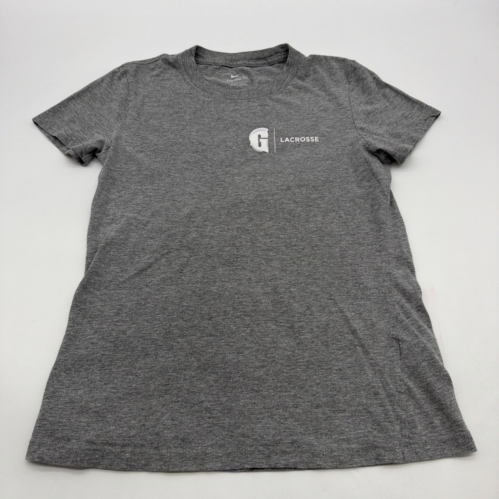 The Nike Tee T-shirt Women XS Gray Logo Lacrosse .#45737