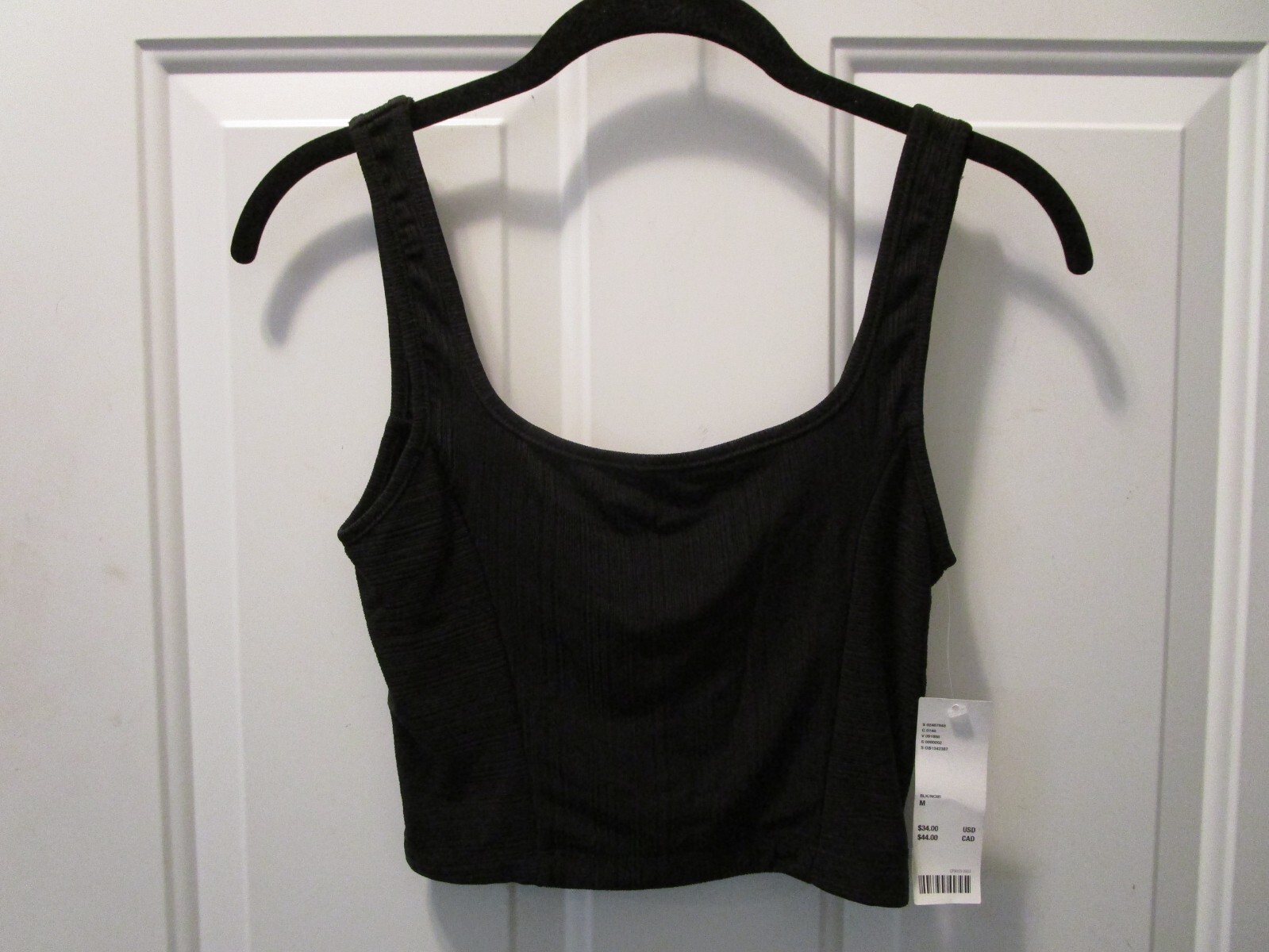 URBAN OUTFITTERS SQUARE NECK CORSET STYLE CROP BLACK TANK TOP SIZE MEDIUM NEW