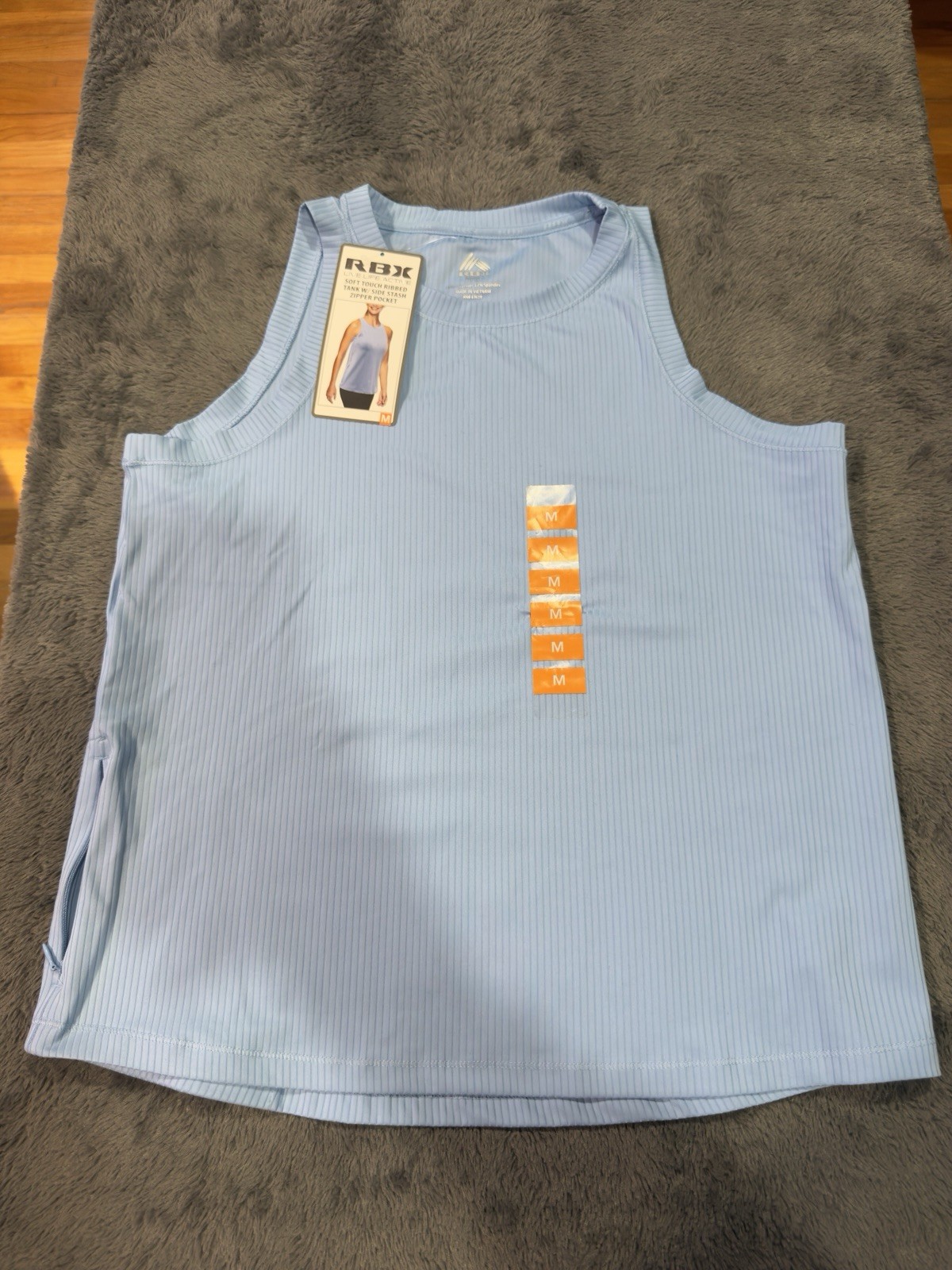 RBX Women’s Medium Soft Touch Ribbed Tank With Side Pocket New With Tags !!