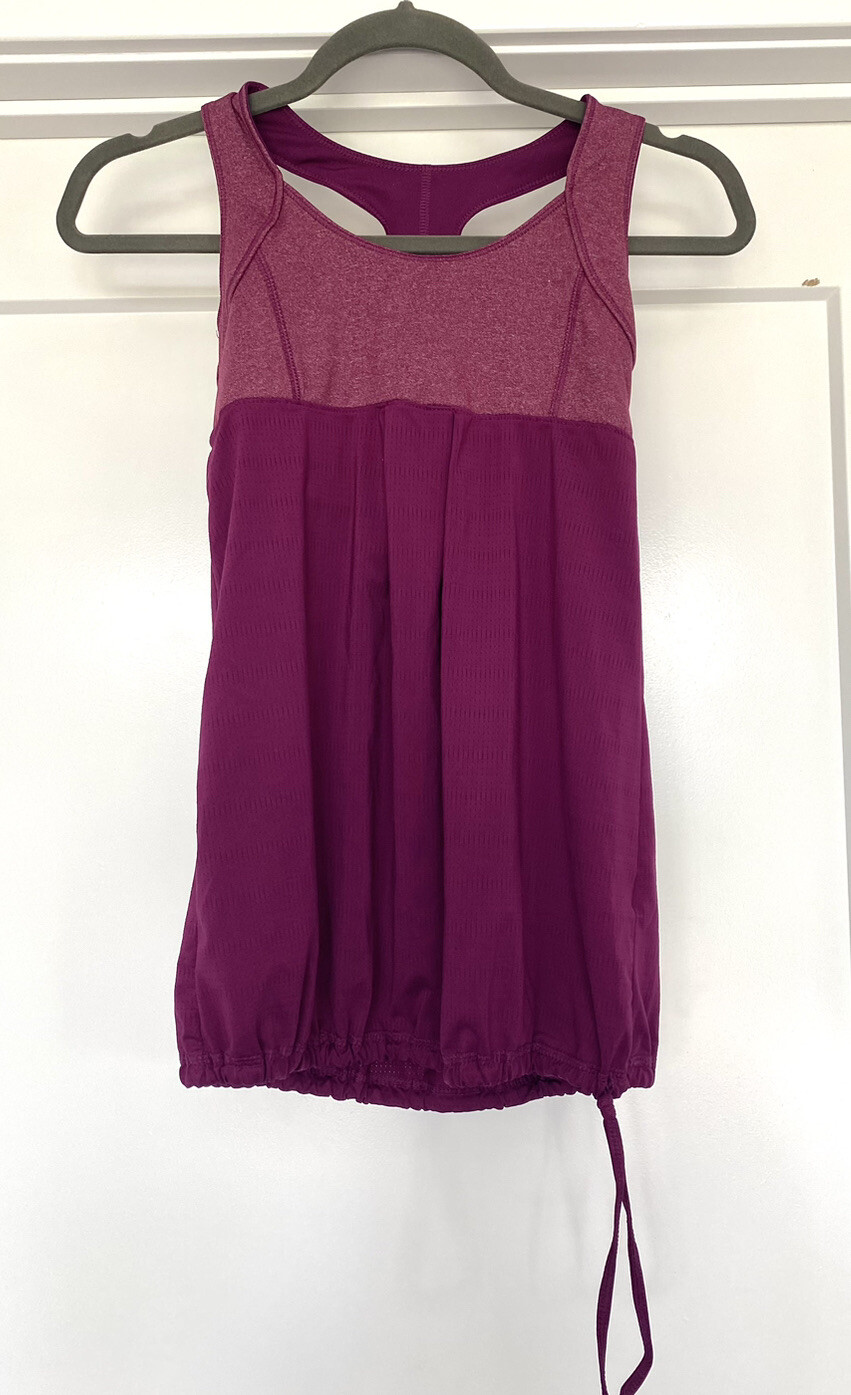 Old Navy Active Magenta Built In Bra Loose Fit Racerback Athletic Tank Top Sz XS