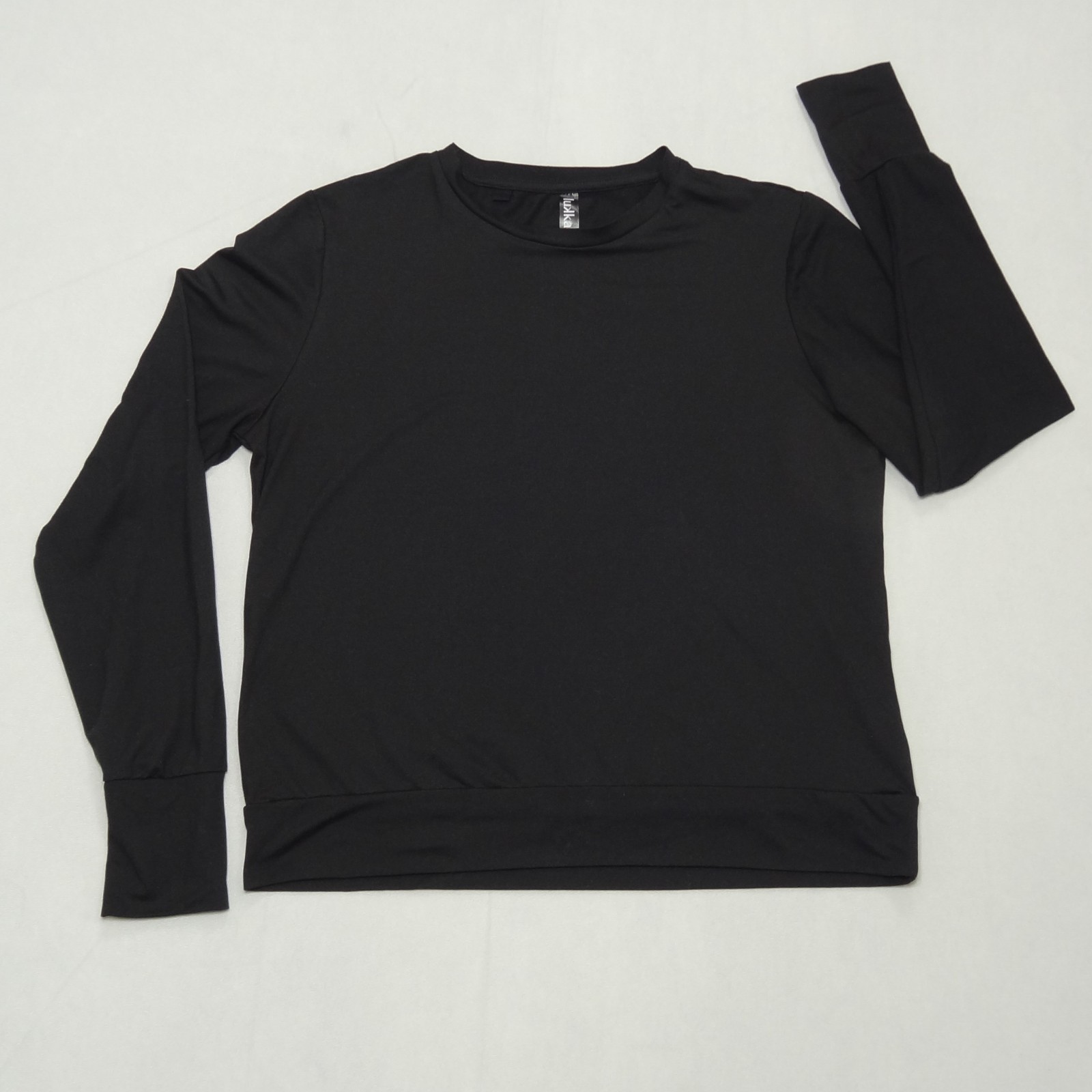 Lukka Lux Long Sleeve Active Top Black Crewneck Relaxed Stretch Ladies Size (M)