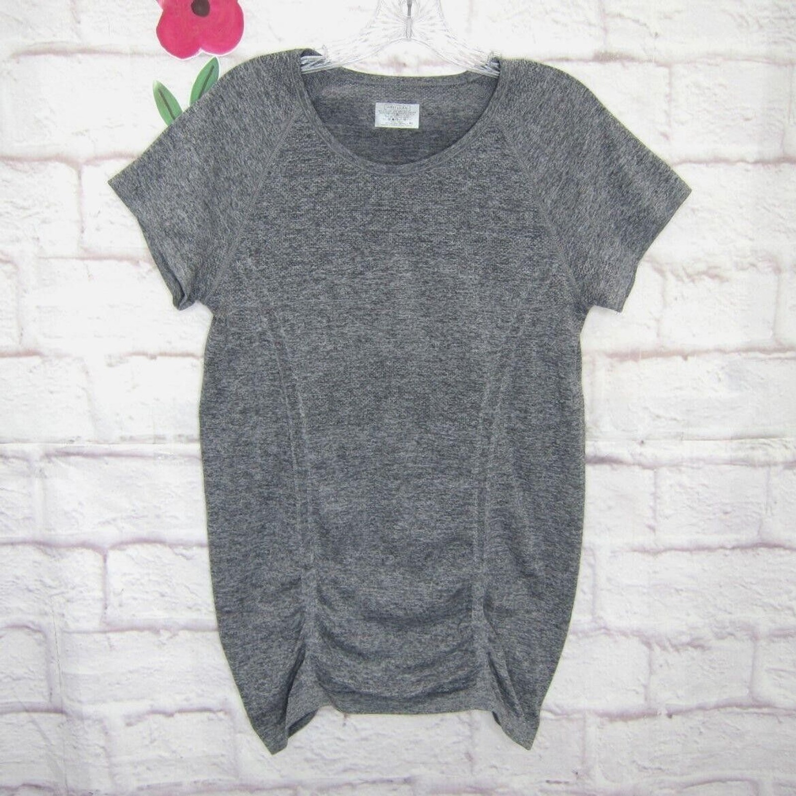 Athleta Fastest Track Short Sleeve Tee Size XL Style# 438563 Heathered Gray