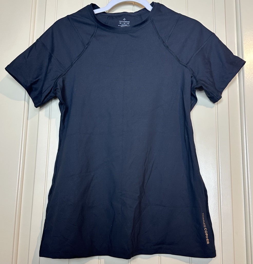 NWT Tommie Copper Shirt Womens XL Black Shoulder Centric Support Compression $80