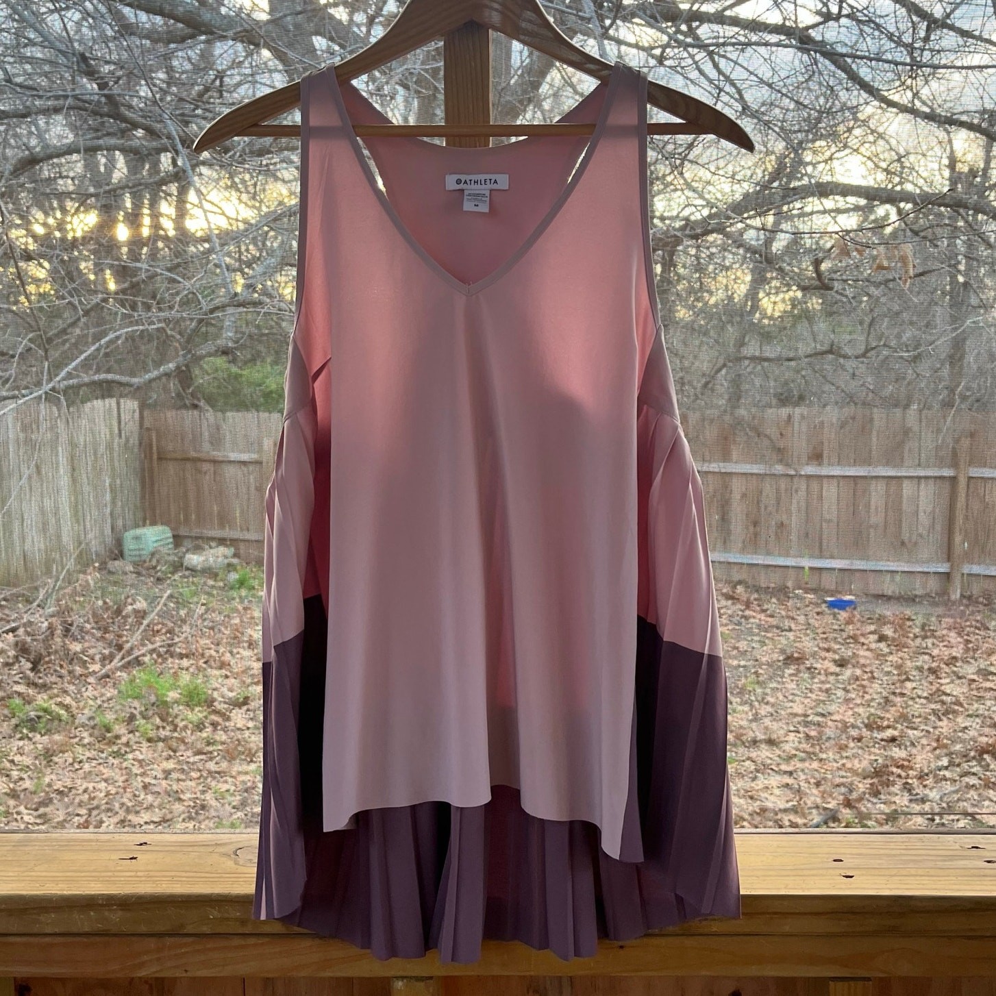 Athleta Women’s Swing Forward Pleated Top Pink And Purple Size M