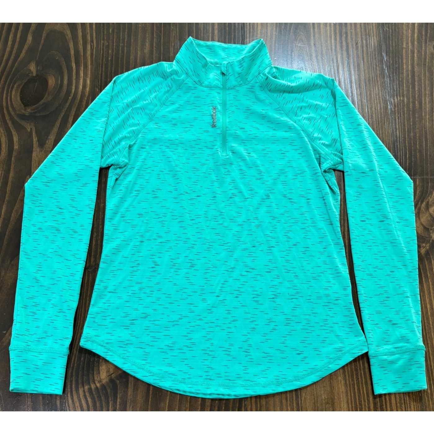 REEBOK Quarter Zip Pullover Womens Small Teal Athletic Running Top