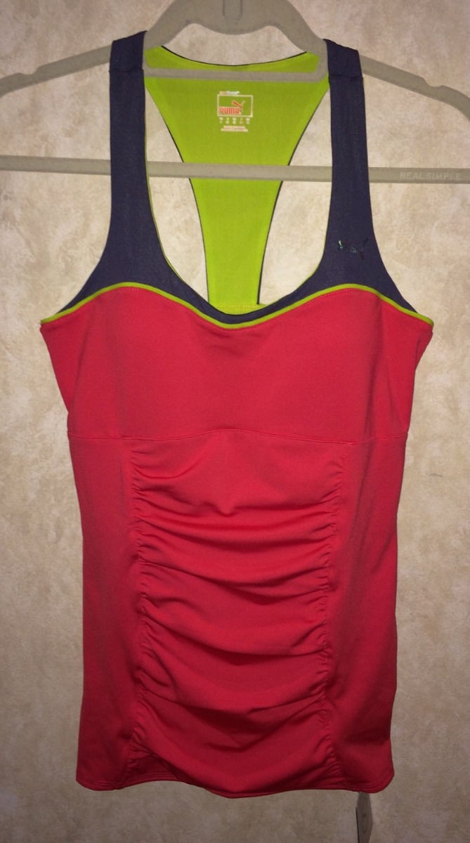 PUMA Powercell Power Tank Medium Support Compression Lt Red Bra Top Womens S L