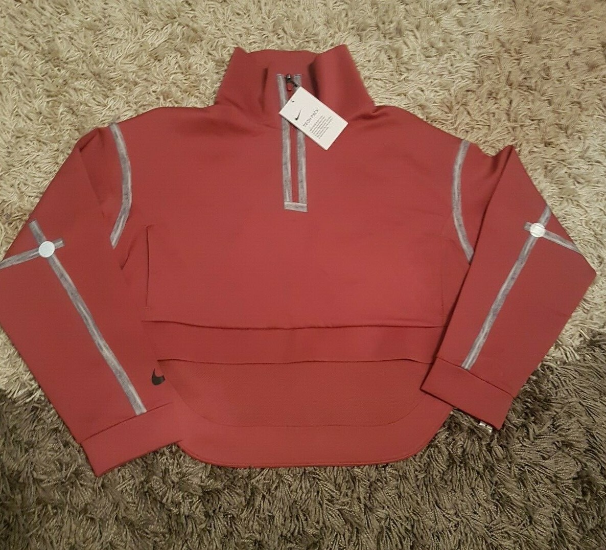 NIKE TECH PACK CITY READY 1/4 ZIP PULLOVER TOP JUMPER SIZE S (BV4061 661) CEDAR