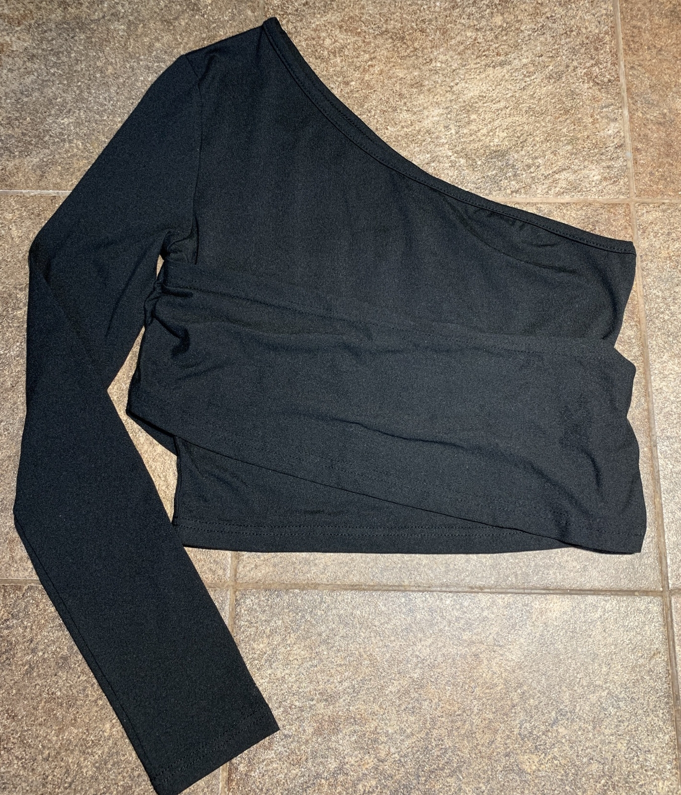 Shein Off Shoulder Athletic Top Sz S (4) Black Excellent Condition!