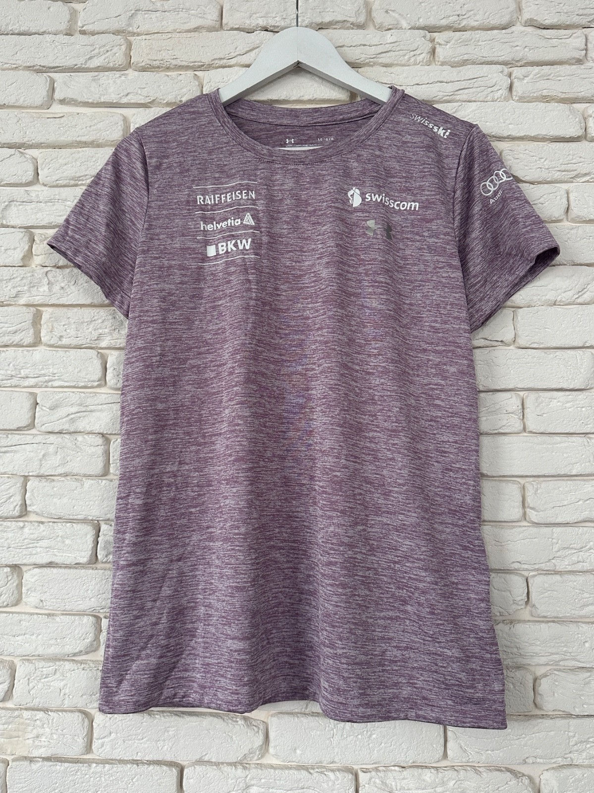 Switzerland Swiss Ski National Olympic Team Shirt Top Under Armour Women’s Size