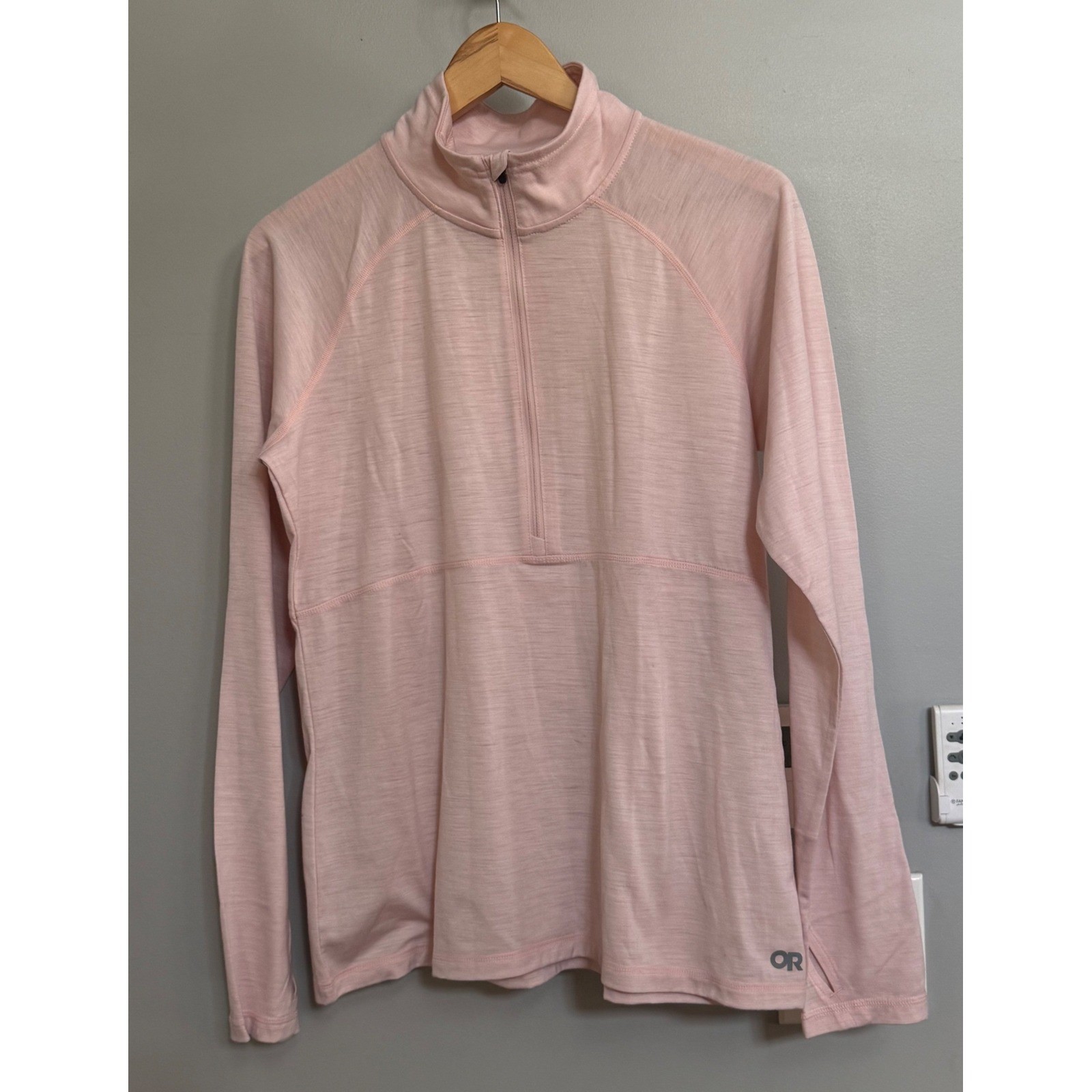 Outdoor Research Alpine Onset Merino 150 Half Zip Thumb Holes Pink L