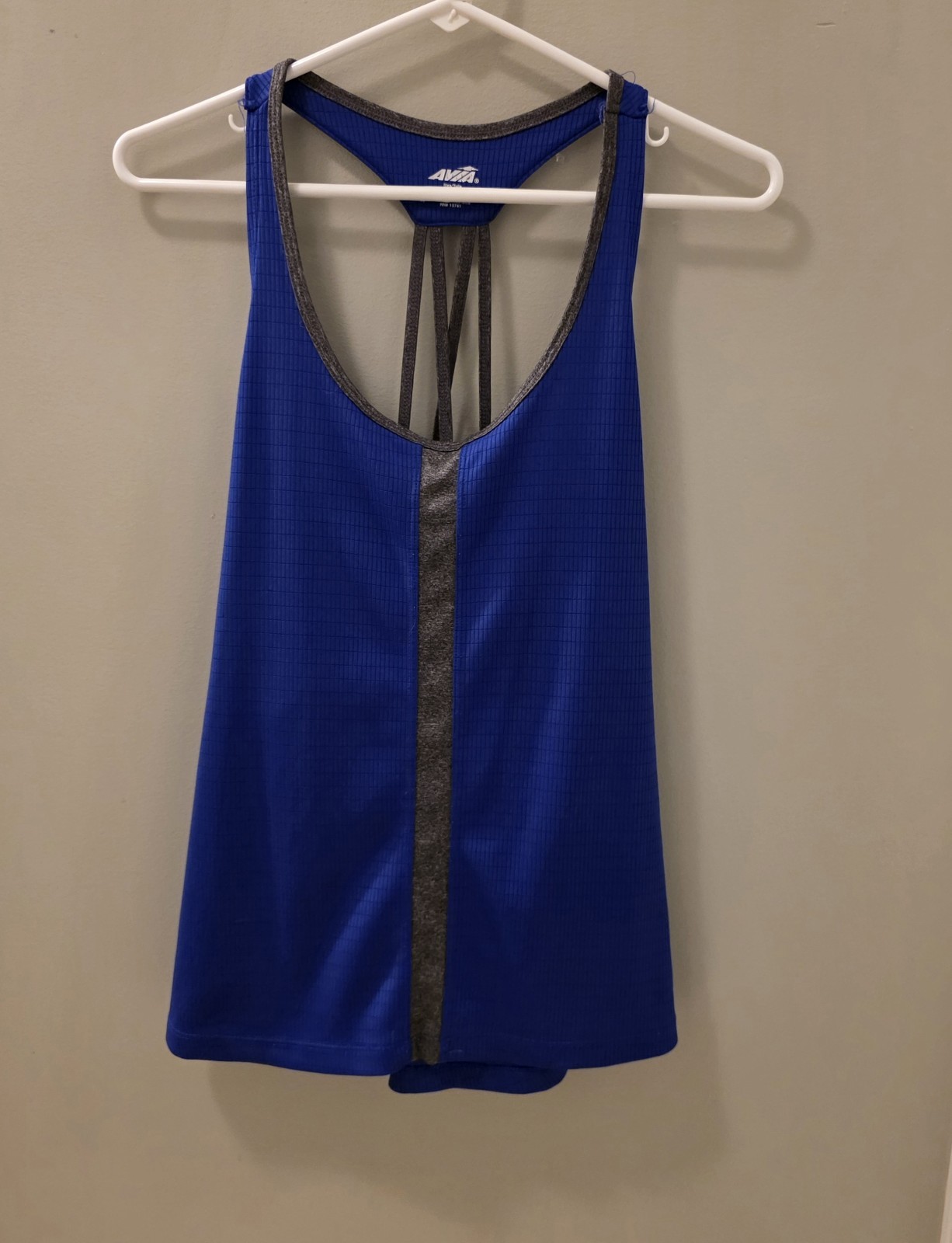 Avia Medium Blue Strappy Back Racerback Tank Top Activewear Yoga Gym Workout