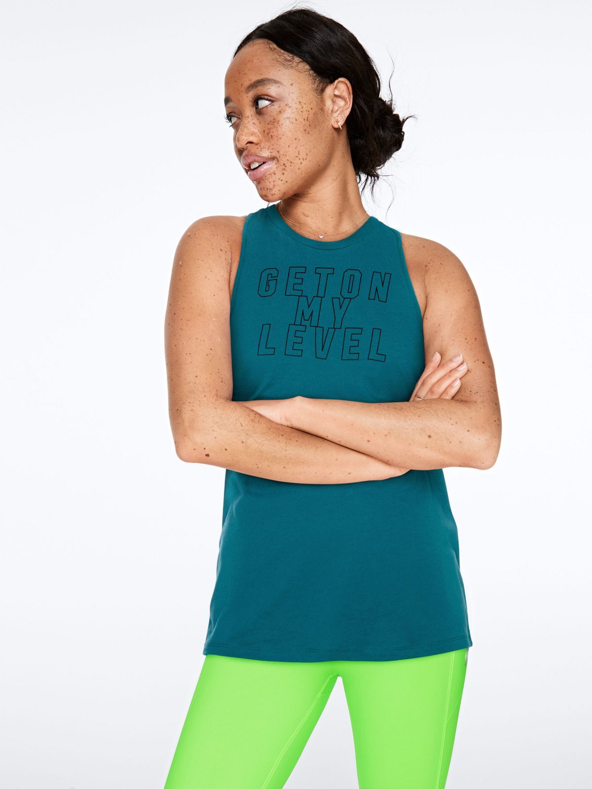 NWT Victoria Secret Pink Sport Twist Back Tank Size Medium New WOMEN’S Teal