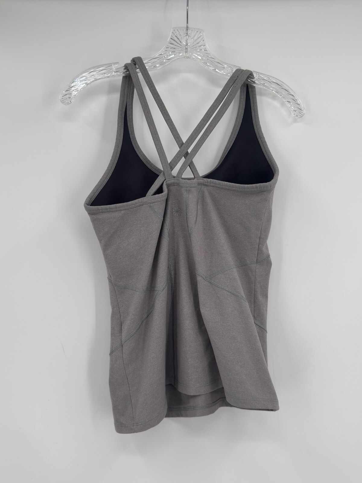 Athleta Gray Nylon Poly Blend X Back Athletic Tank Top Sz M