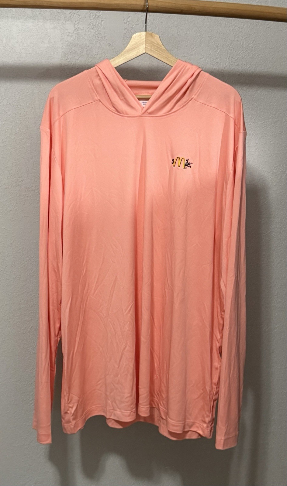 Sport-Tek 3XL Coral Pink McDonald’s “sMile” Hooded Performance Tee – NWOT