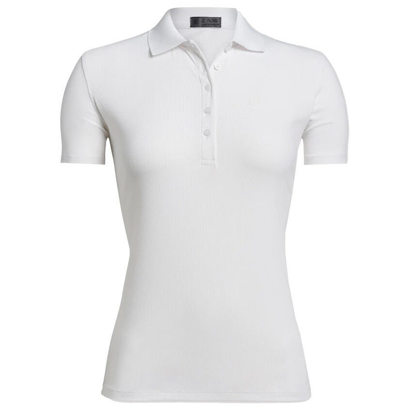 G/Fore Tech Rib Performance Nylon Polo Top Size M L Snow Womens Golf Shirt NEW