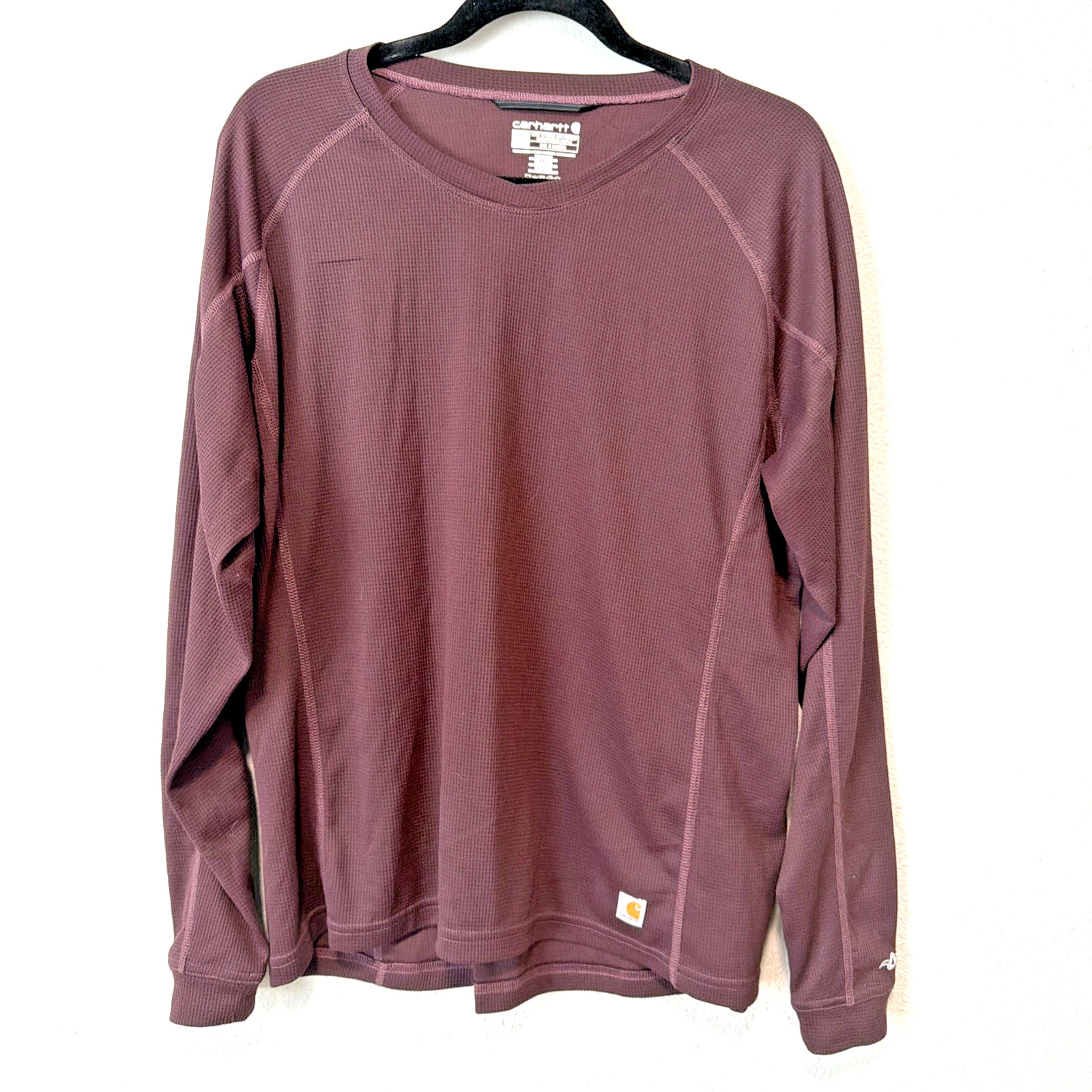 Carhartt Force Waffle Thermal Base Layer Women’s XXL Burgundy Crewneck Shirt