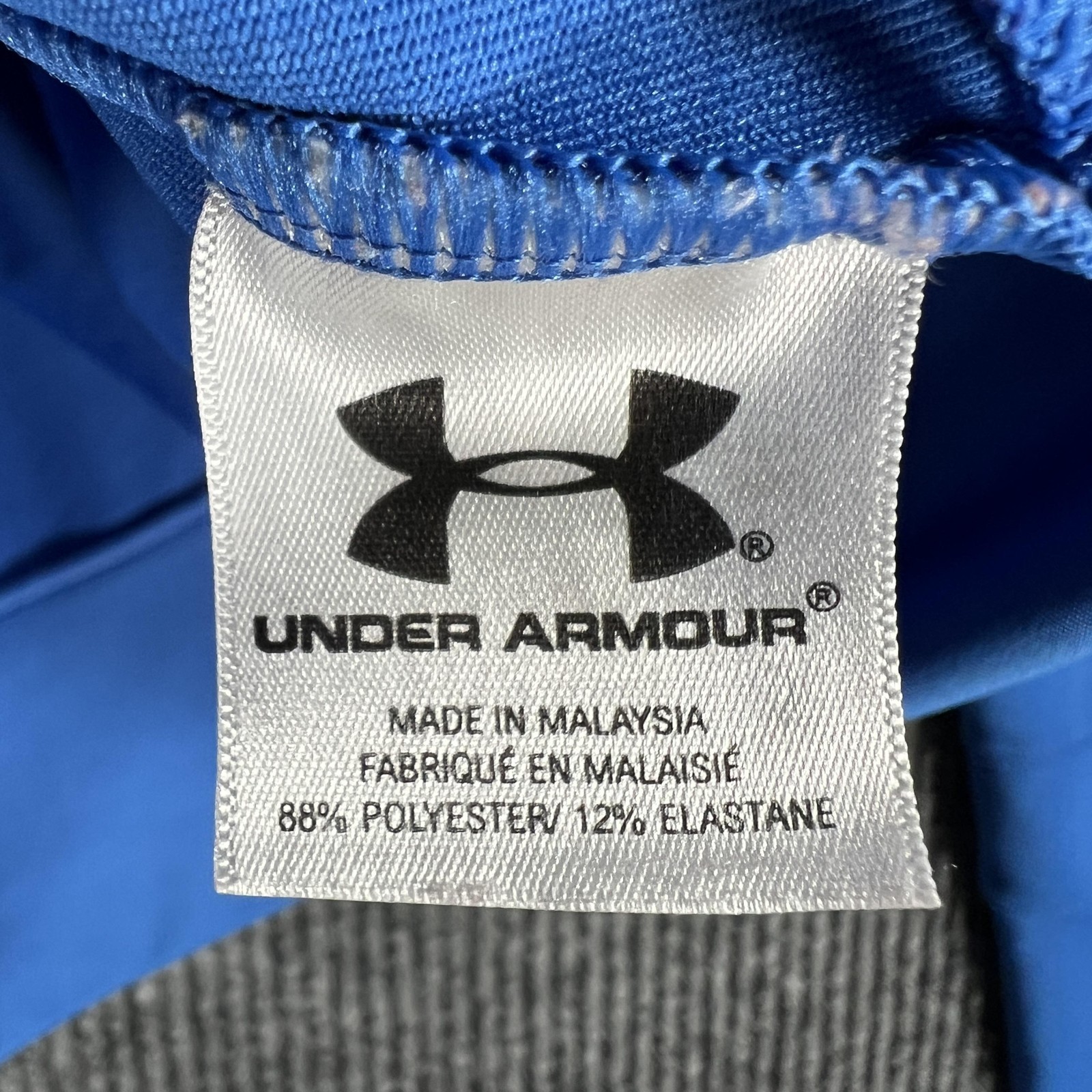 Under Armour Track Jacket Womens Medium Blue Full Zip Athletic Stretch Running