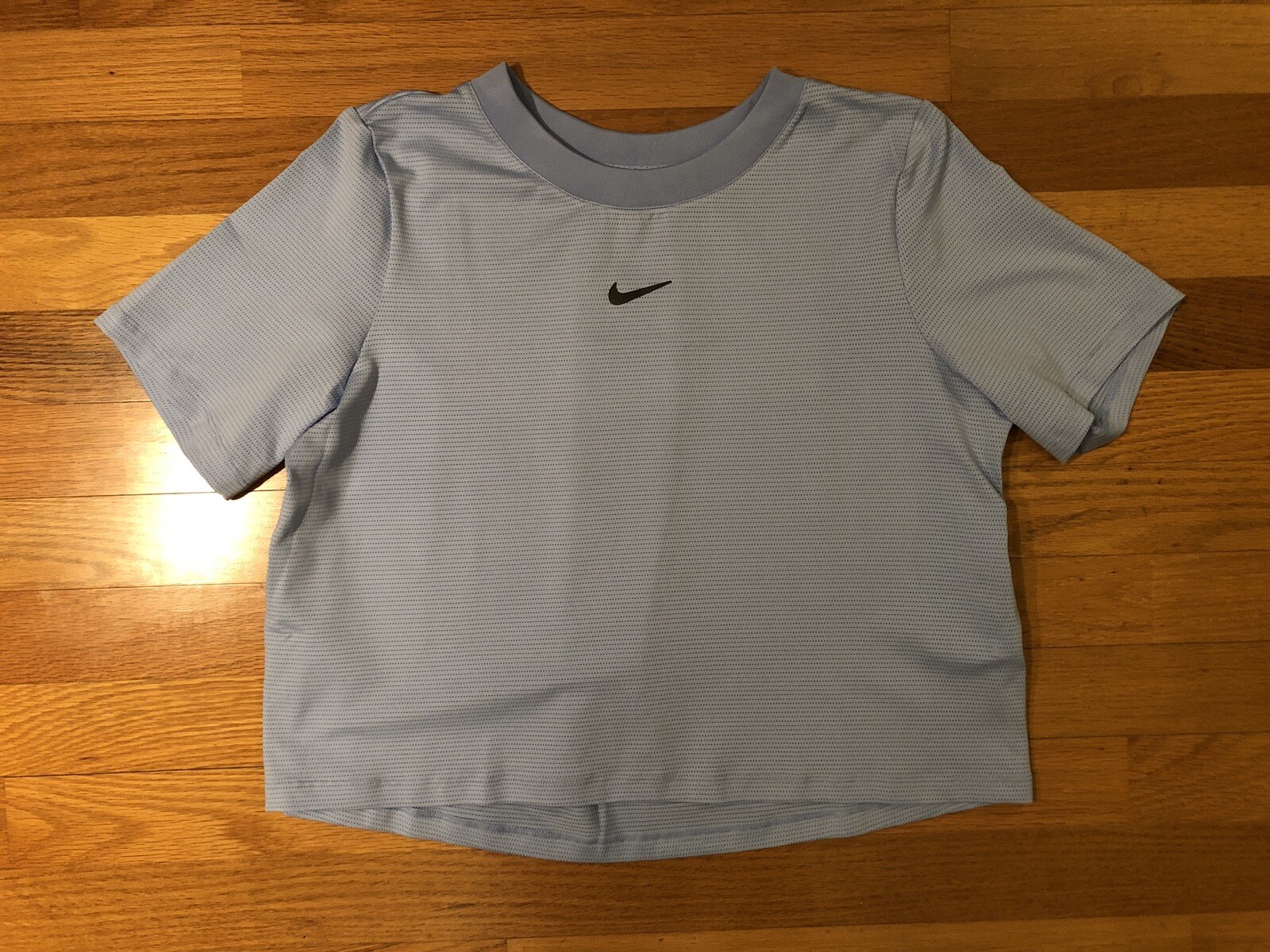 New M Nike Women Court Dri Fit Advantage Tennis Top Light Blue Shirt CV4811-466