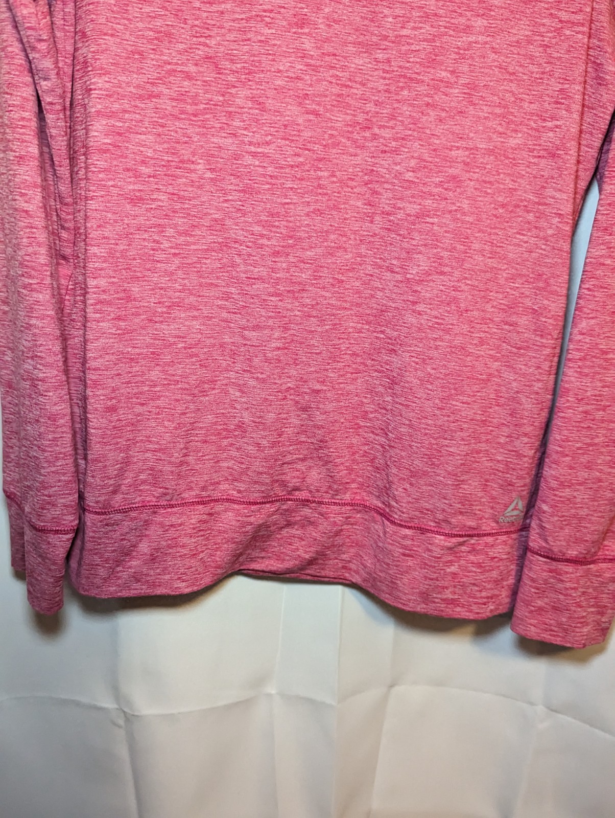Reebok Polyester Stretch Pink Long Sleeve Round Neck Top Womens Small RN104141