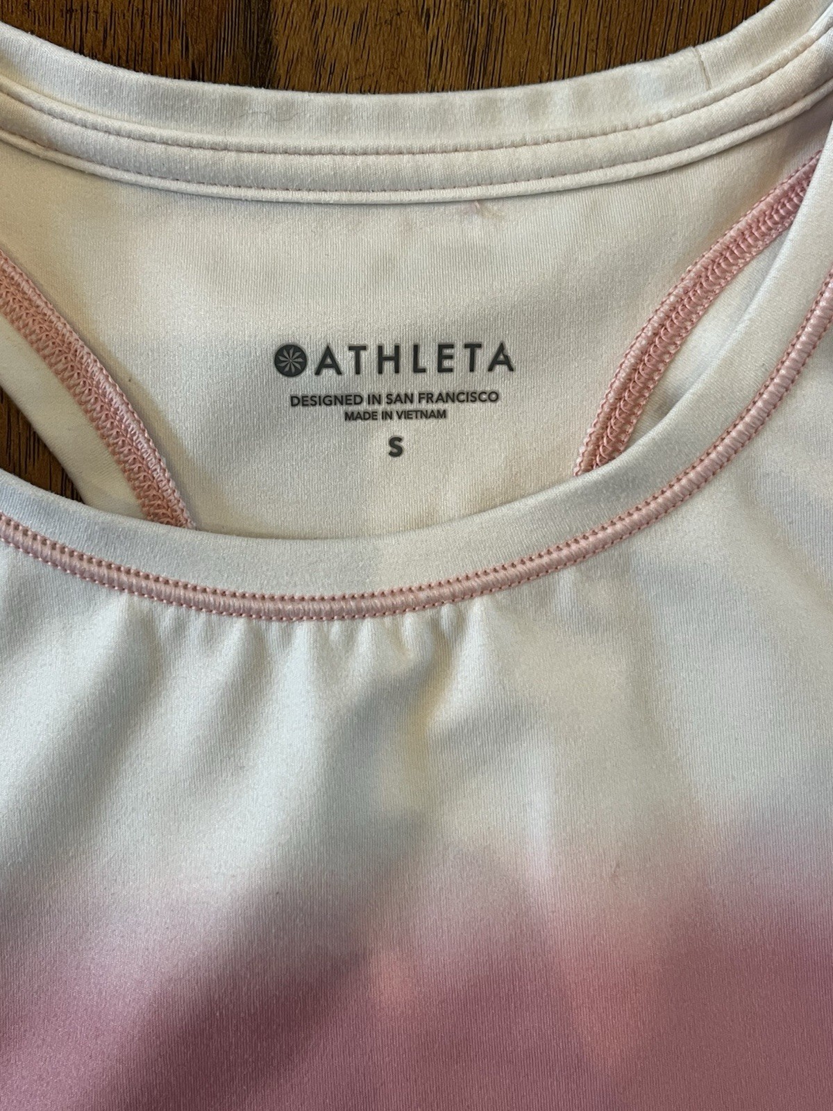 Athleta Stretch Colorblock Cropped High Neck Tank Pink Orange Purple S