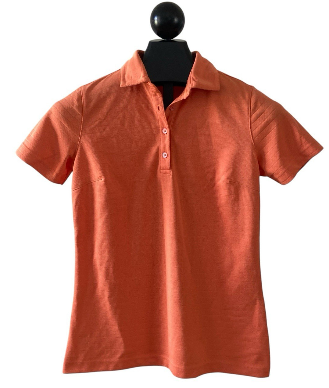Kate Lord Womens Sz S Golf Polo Shirt Orange Moisture Wicking Short Sleeve KL34