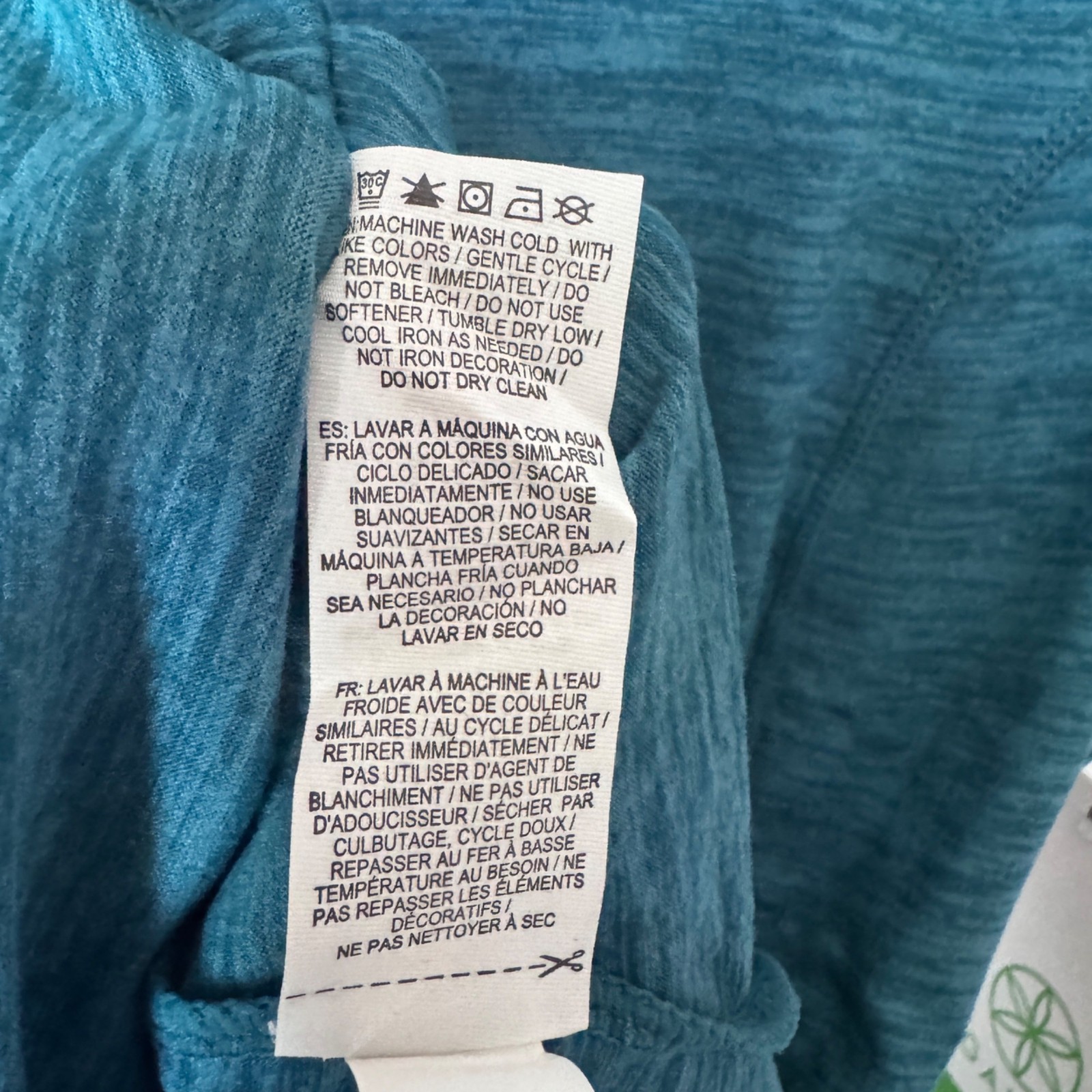 Gaiam Women Energy Tee Stretch Short Sleeve Teal Activewear Top Size L