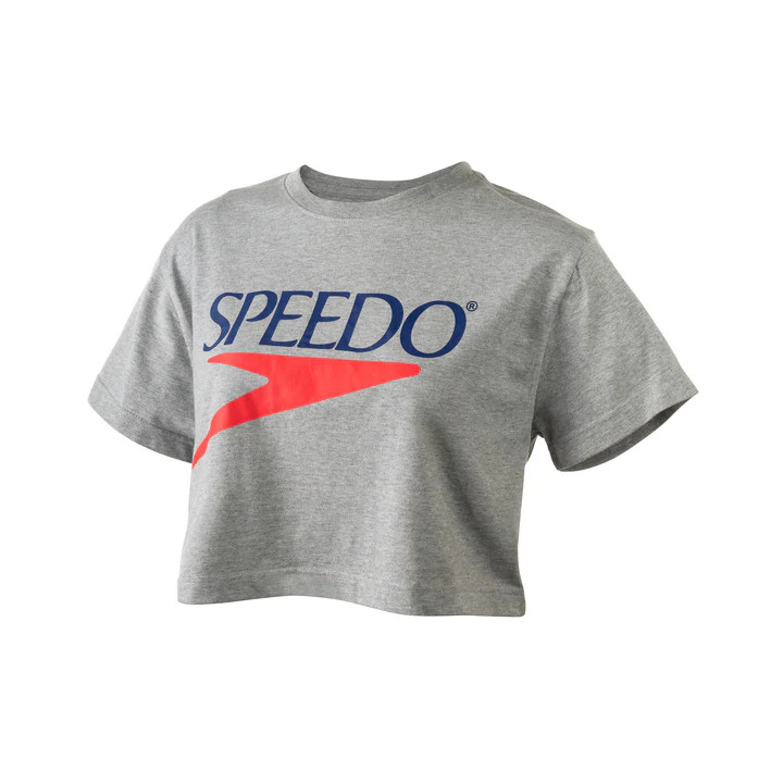 Speedo Women’s Cropped Tee Solid Lightweight Athletic Crop Top Swim Casual Wear