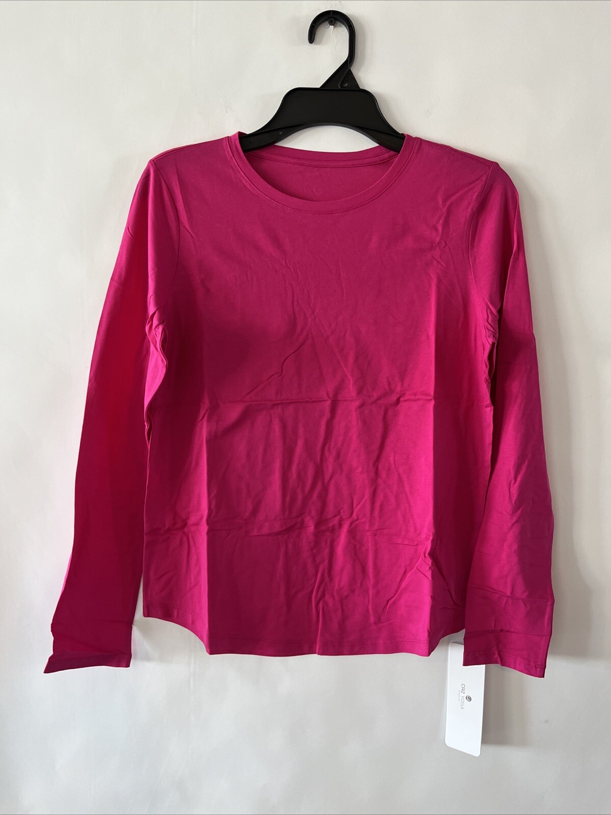 Crz Yoga Long Sleeve Pima Cotton Pink T-Shirt Size Small