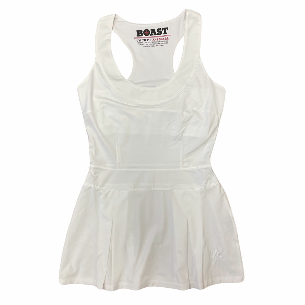 BOAST Women’s White Active Pleated Tennis Dress $88 NEW