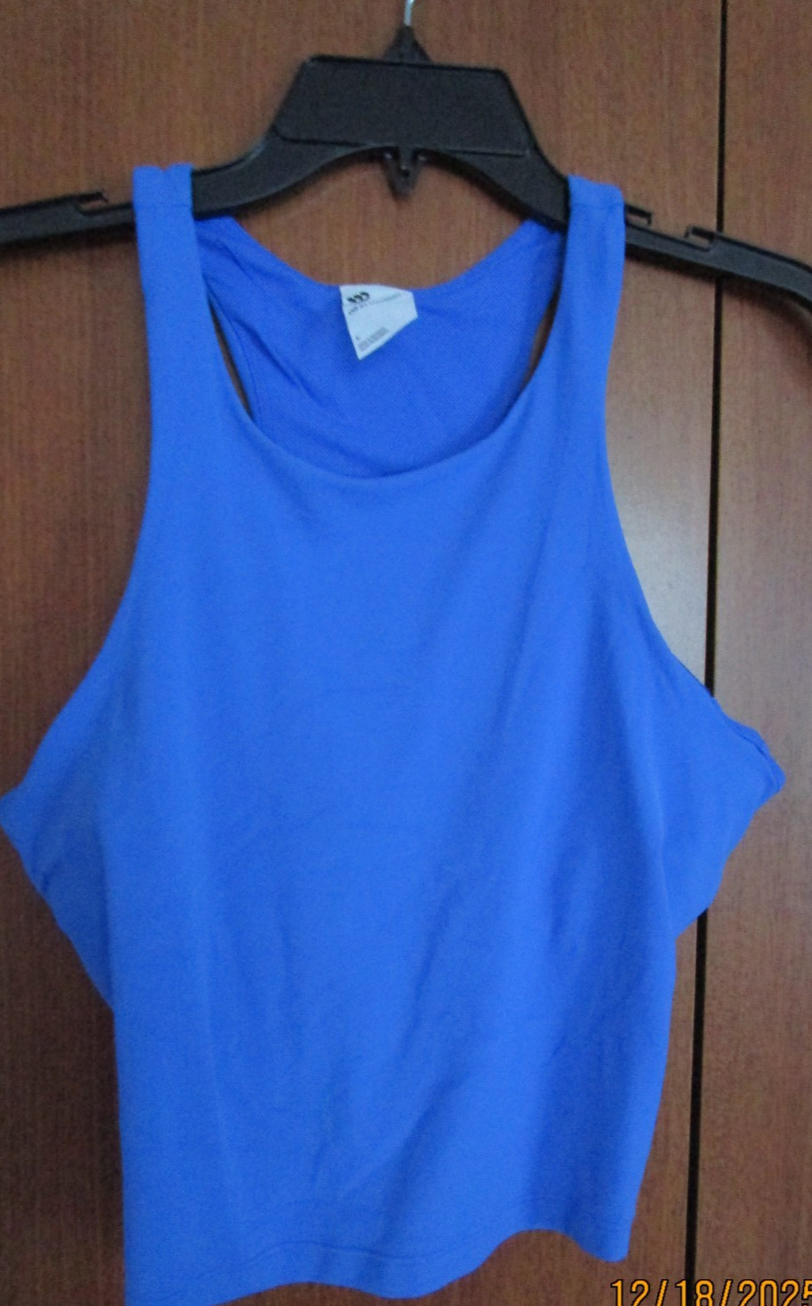 All in Motion Blue Tank Top Large Nylon Spandex Poly Bust 33 Length 18