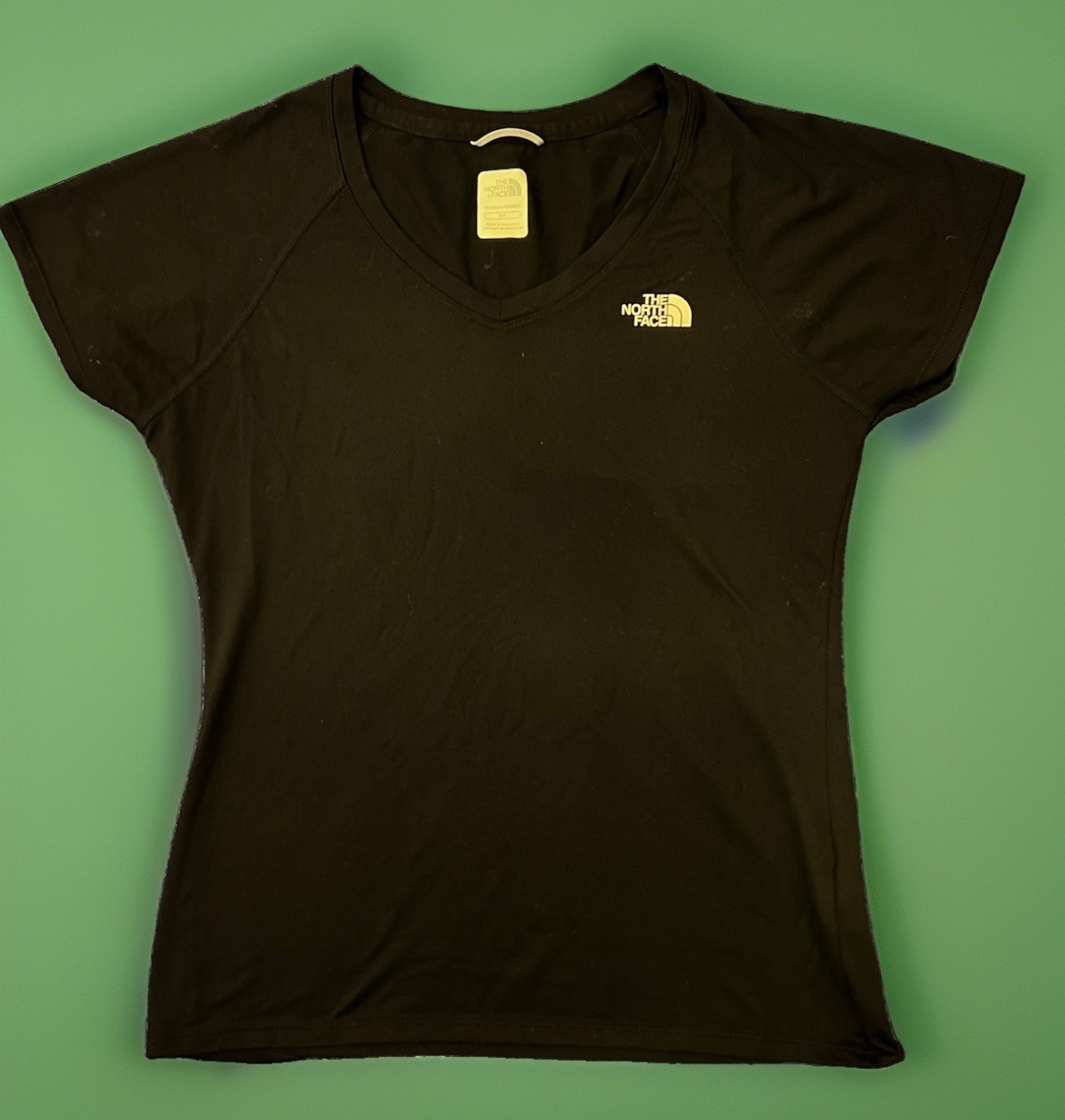 The North Face Womens T Shirt Vapor Wick Active Black V Neck Short Sleeve Small