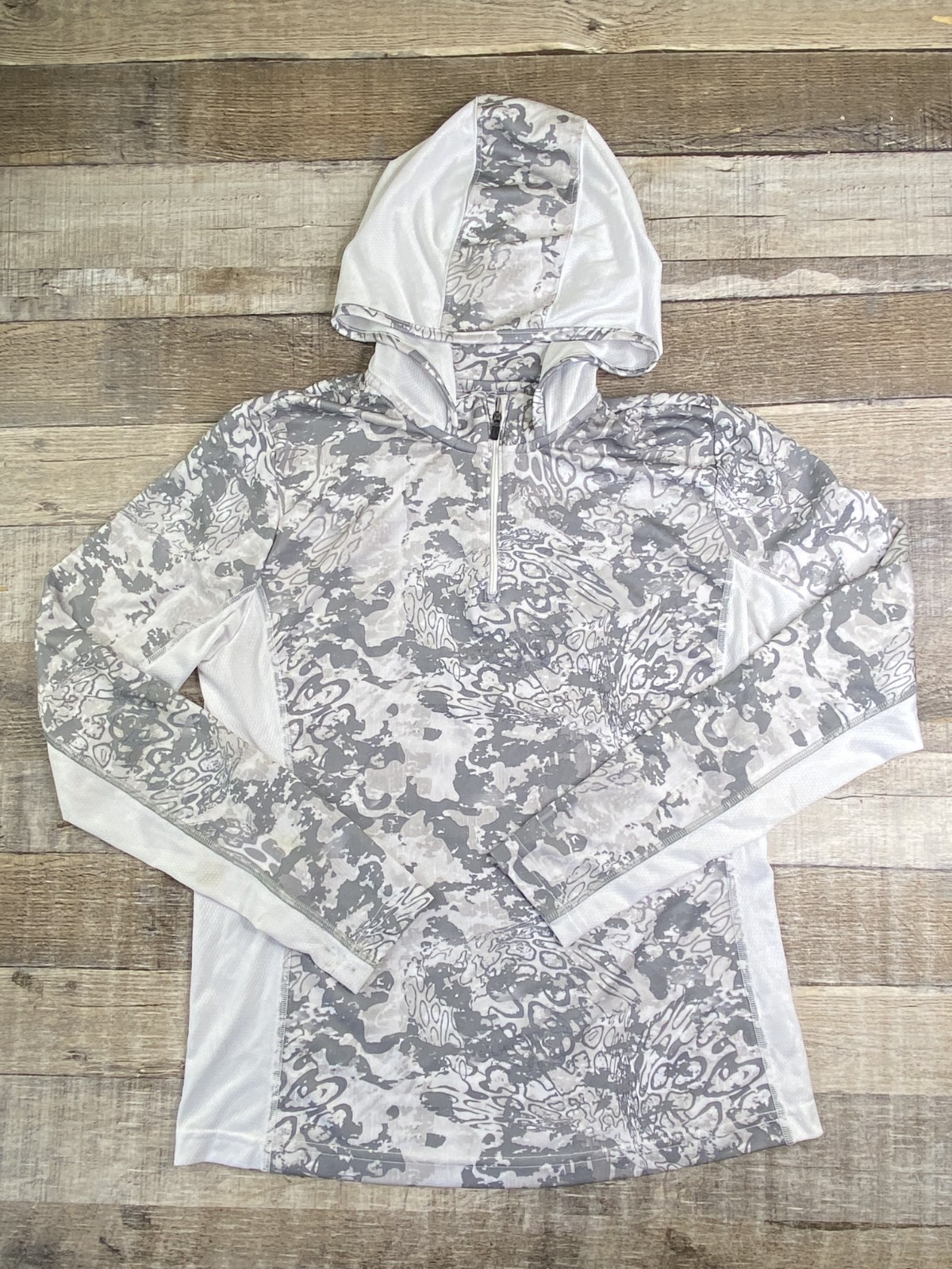 Huk Women’s Icon X Camo Hoodie Performance Shirt Womens M Gray Fishing Sun UPF