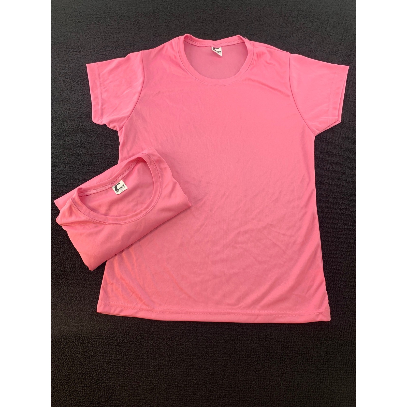 Lot of 2 C2 Sport Ladies Pink Short Sleeve Crew Neck T Shirt Activewear Size S
