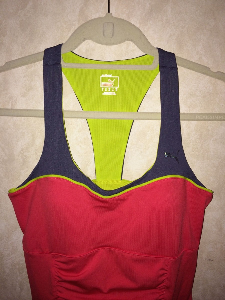PUMA Powercell Power Tank Medium Support Compression Lt Red Bra Top Womens S L