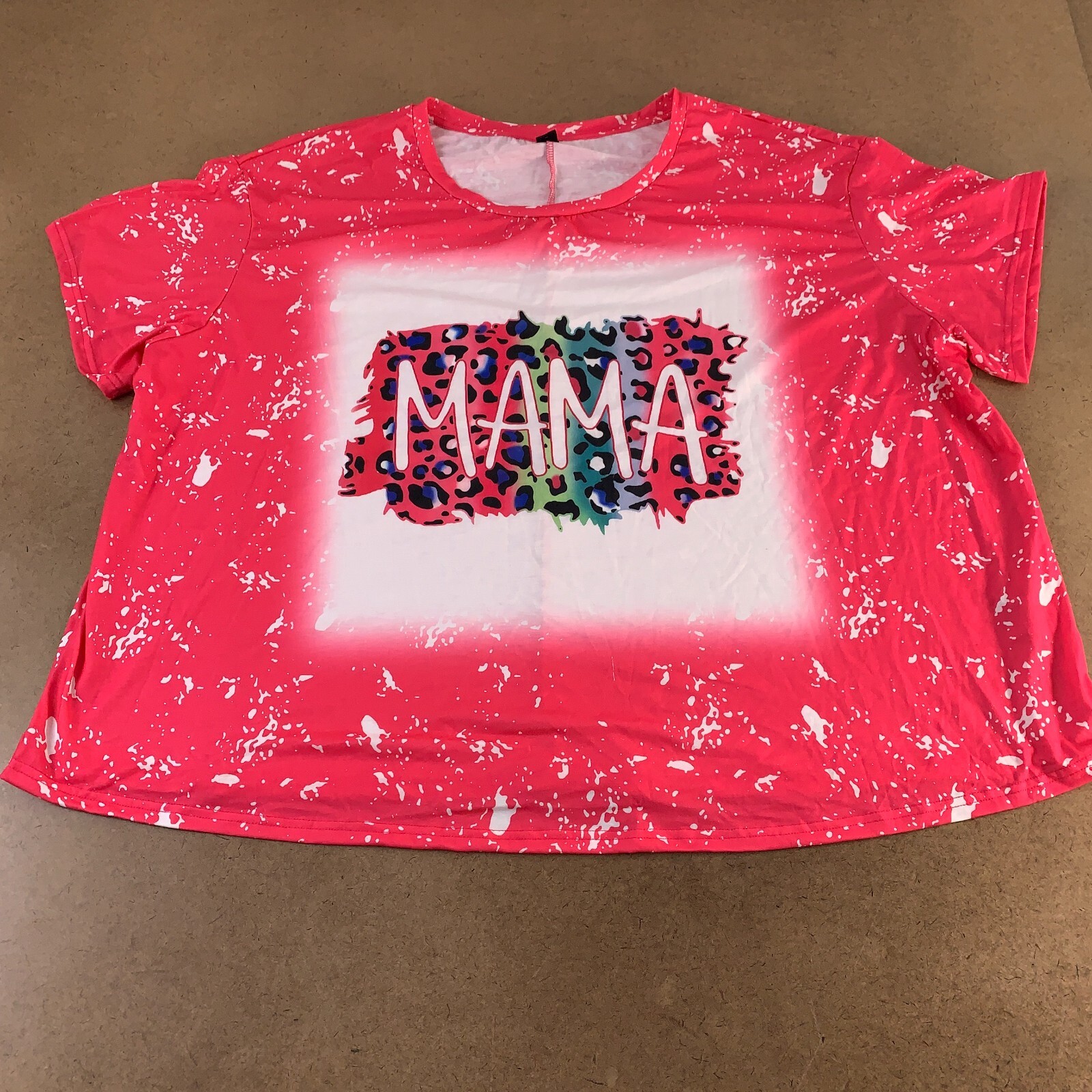 Shein Fit Women’s US Size 24/26 Pink MAMA Printed Short Sleeve T-Shirt New