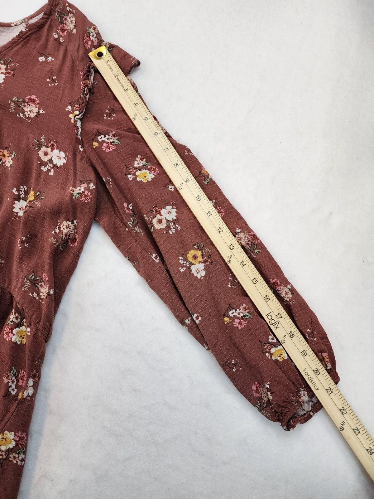 Maurices XL Boho Romantic Cottage Core Scoop Neck Flowy Balloon Sleeve Floral