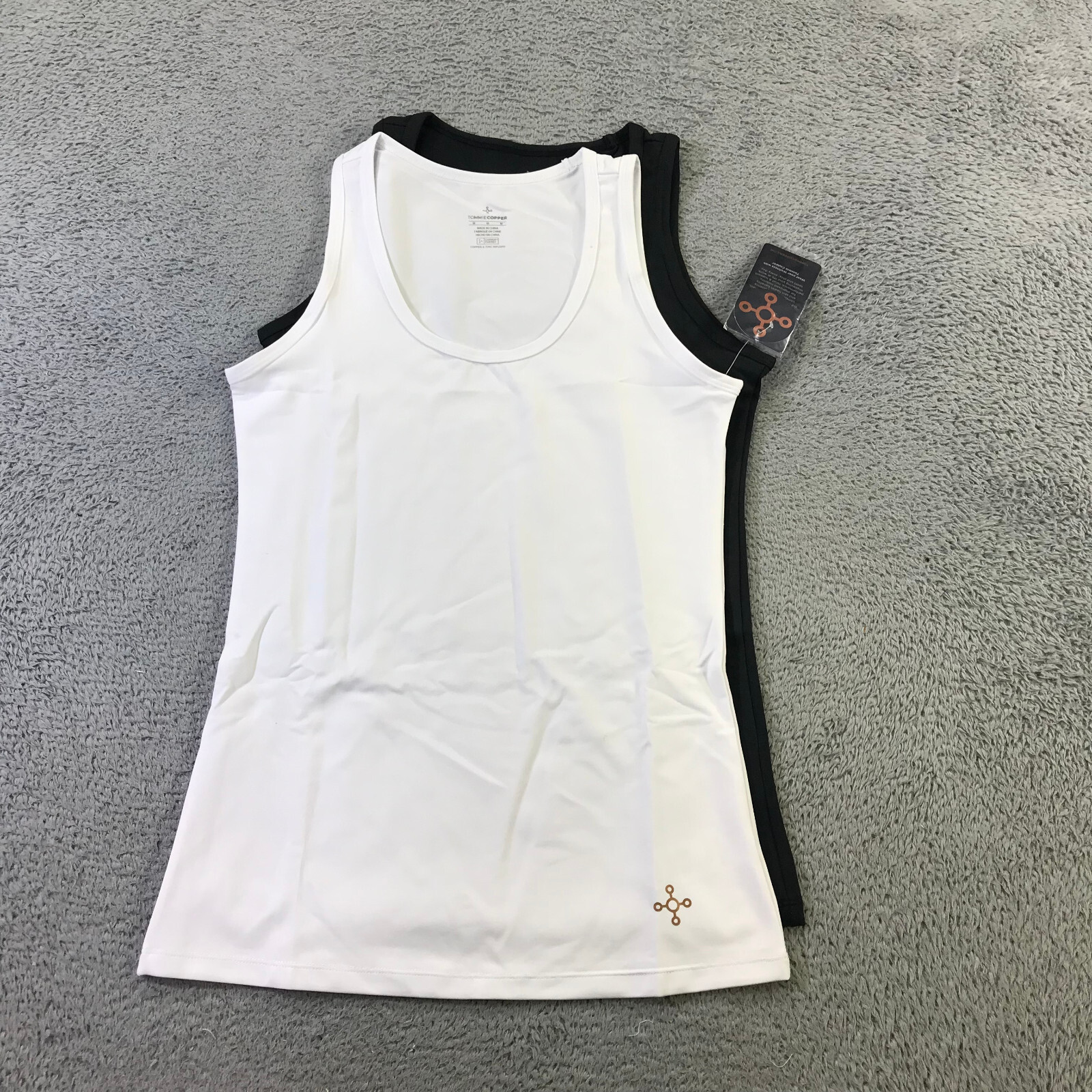 TOMMIE COPPER Tank Womens Medium M 2 PACK Core Tank Top White Black NWT asd