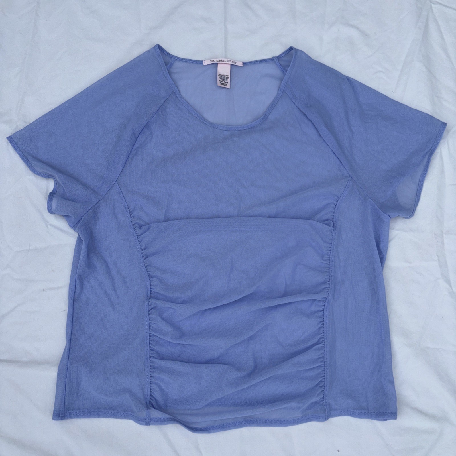 VSX Victoria’s Secret NEW XL Mesh Ruched Tee Pale Lavender Sexy