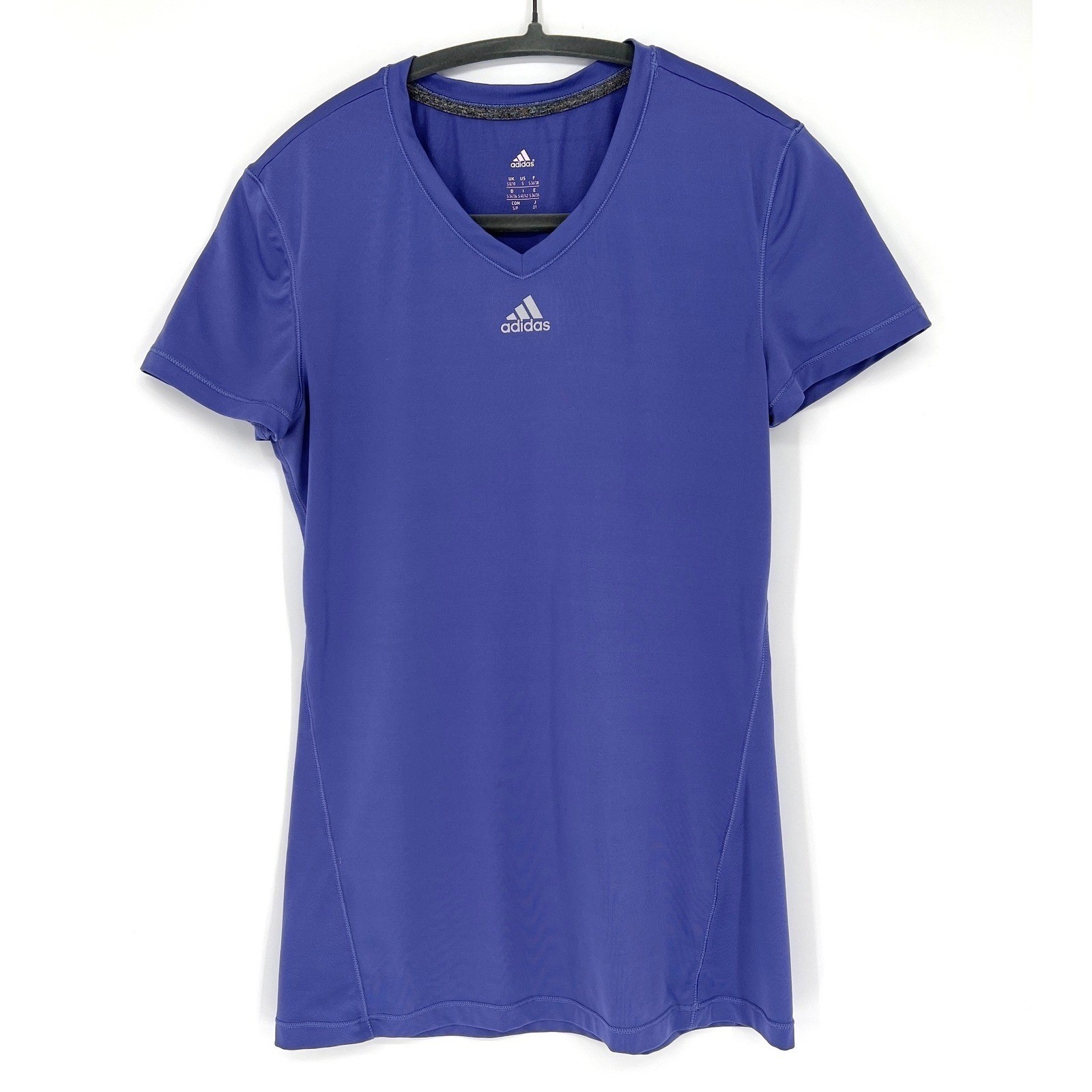 Adidas Climalite V Neck Athletic Tee Small Purple Running Tennis Pickleball Gym