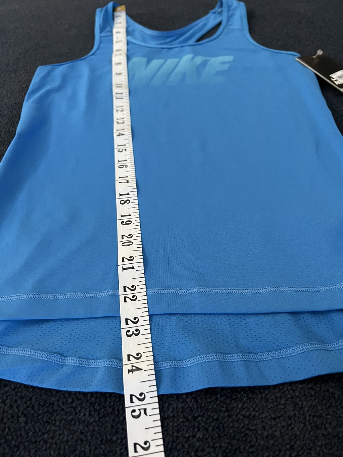 Nike Pro Dri Fit Hypercool Base Layer Tank Top Blue Small New Spellout Logo Y2K