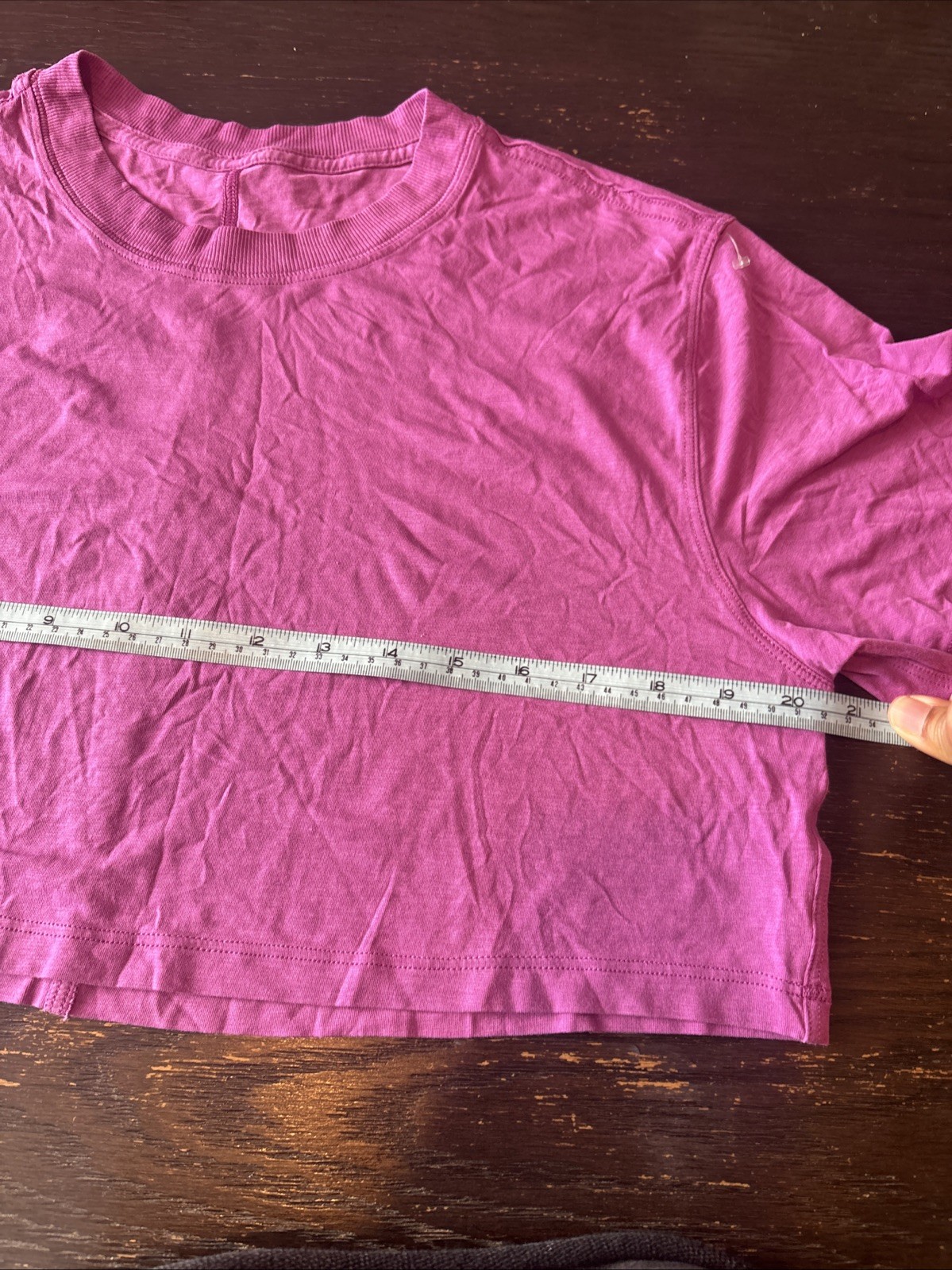 Lululemon All Yours Cropped T Shirt Tee Short Sleeve PTP 20.5 In. Purple